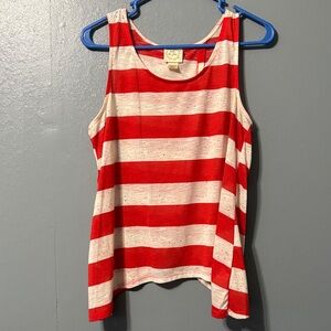 Belle Du Jour Red and Cream Striped Tank Top